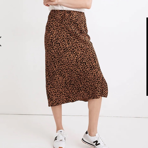 Madewell Brown Leopard Print Midi Skirt - Picture 2 of 13